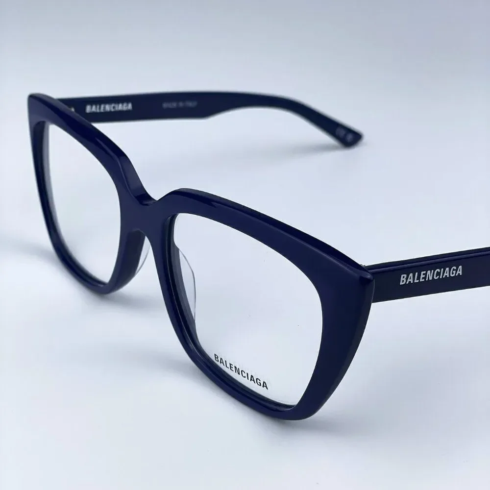 SALE! NEW Balenciaga BB0062O 006 Dark Blue Logo Square Women Eyeglasses - Picture 5 of 10